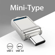 Load image into Gallery viewer, TOPESEL Mini 32GB 64GB 128GB Type C Ultra Dual USB 3.0 Flash Drive Memory Stick Thumb Drive U Disk
